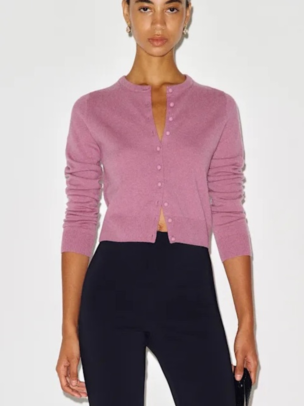 Reformation Caspia Cashmere Cropped Cardigan